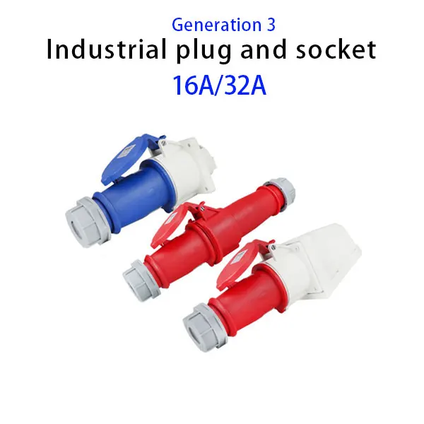 The 3rd Generation Industrial Plug Socket 16A/32A 3P 4P 5P Waterproof Explosion-Proof Electrical Connection Wall-mounted Socket