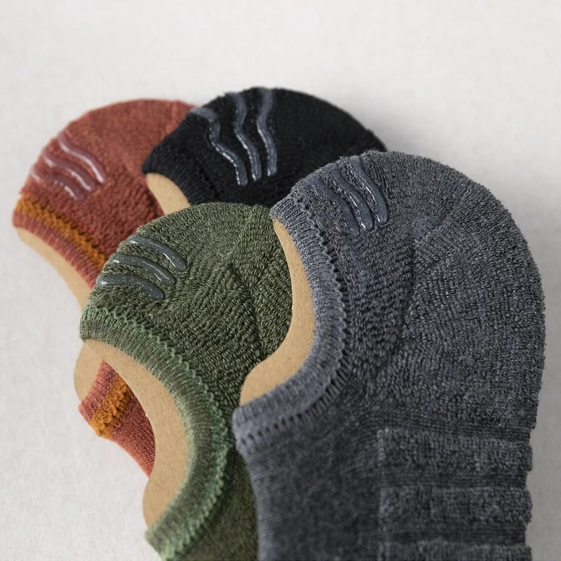 Women\'s Cotton Socks Invisible Socks Towel Bottom Thick Sweat Absorption Anti Slip Cotton Winter Autumn Ladies Looped Pile Sock