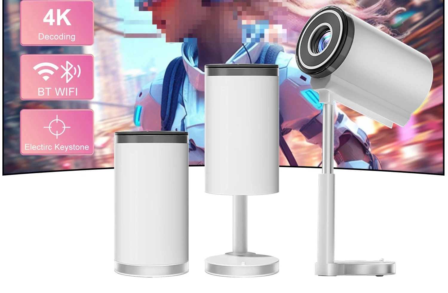 Smart projector Hidden bracket, projector high definition bluetooth home projector