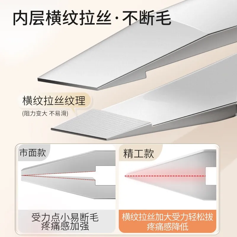 Ensemble de pincettes à sourcils argentées en acier inoxydable, ensemble d'outils de beauté professionnels pour la croissance intérieure des poils du visage, 4 pièces