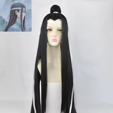 Anime Mo Dao Zu Shi Lan Wangji Wig The Untamed Lan Zhan Cosplay Wig The Grandmaster of Demonic Cultivation Cosplay Hanfu Props