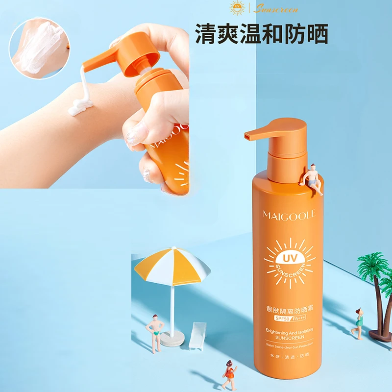 

200ml Large-capacity skin-friendly barrier sunscreen lightweight breathable non-muddy UV protection sunscreen Skin care