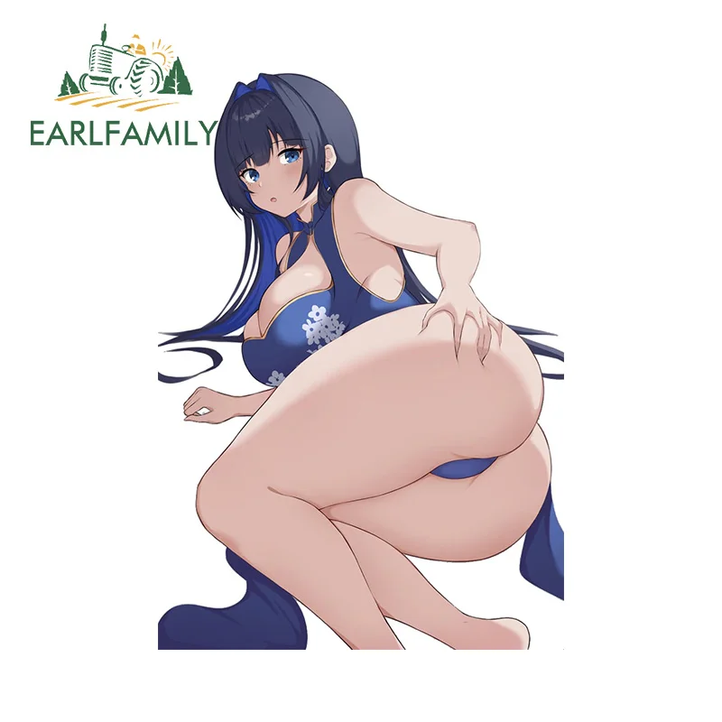 EARLFAMILY 13cm x 9.1cm Ouro Kronii Hololive Car Stickers Grab Ass Focus NSFW Butt Senpai Amusing Accessories Ahegao Decal