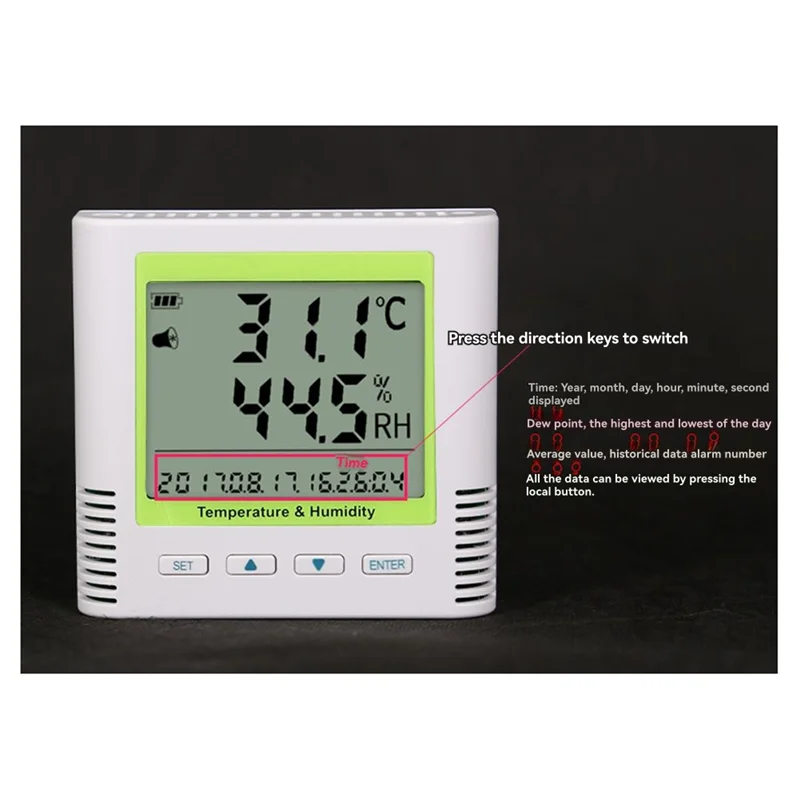 -A25M TH20BL مسجل درجة الحرارة والرطوبة بلوتوث مسجل درجة الحرارة والرطوبة مع مسبار مدمج