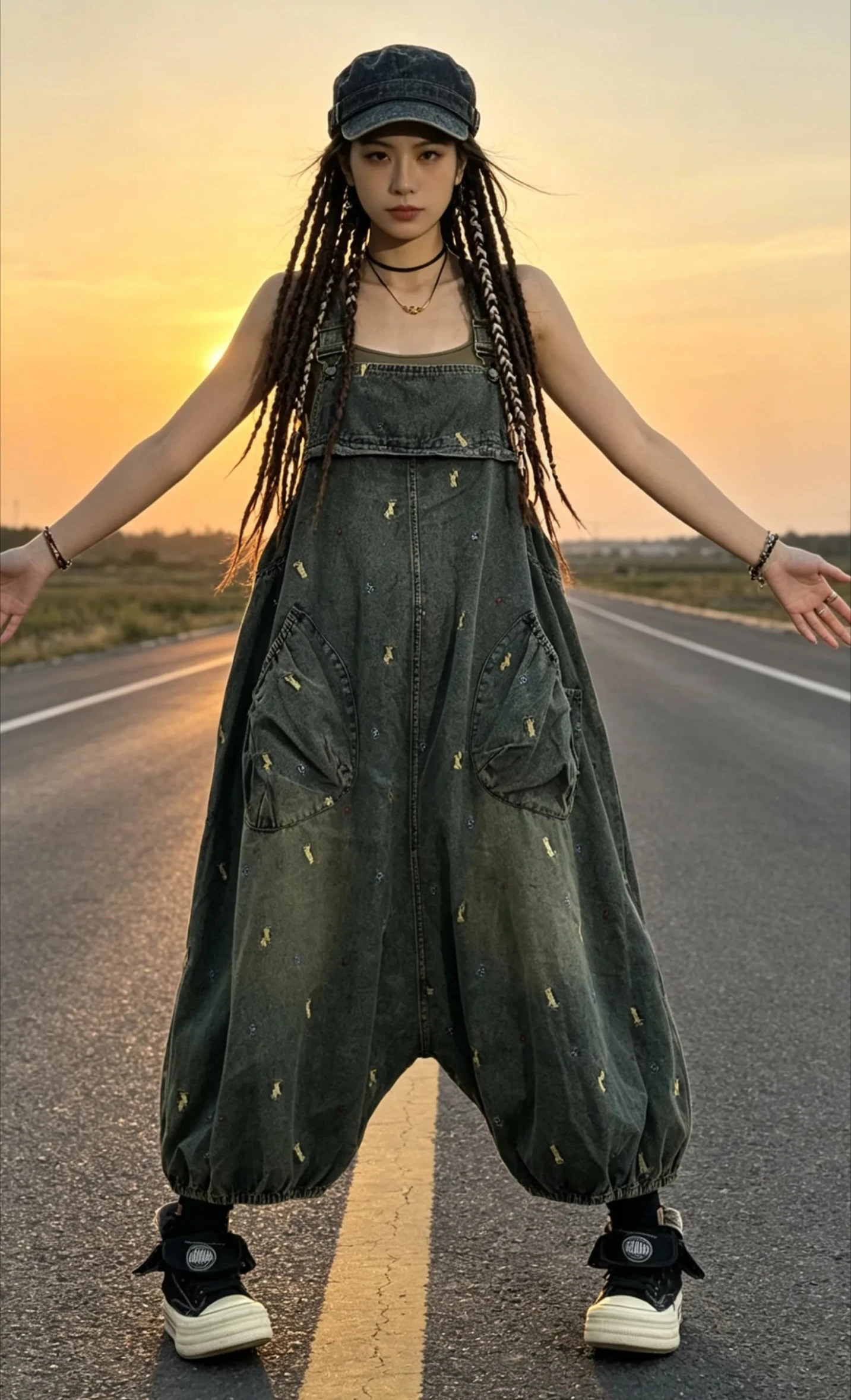 2026 American Style Spring/summer Women's Denim Jumpsuit Oversized High Waisted Workwear Overalls