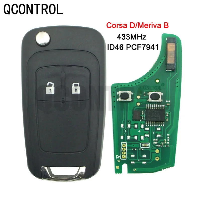 

QCONTROL 433 mhz G4 -AM433TX Vehicle Remote key suit for opel /Vauxhall Corsa d suit (2007 ,Meriva 2010 with pcf7941 chip