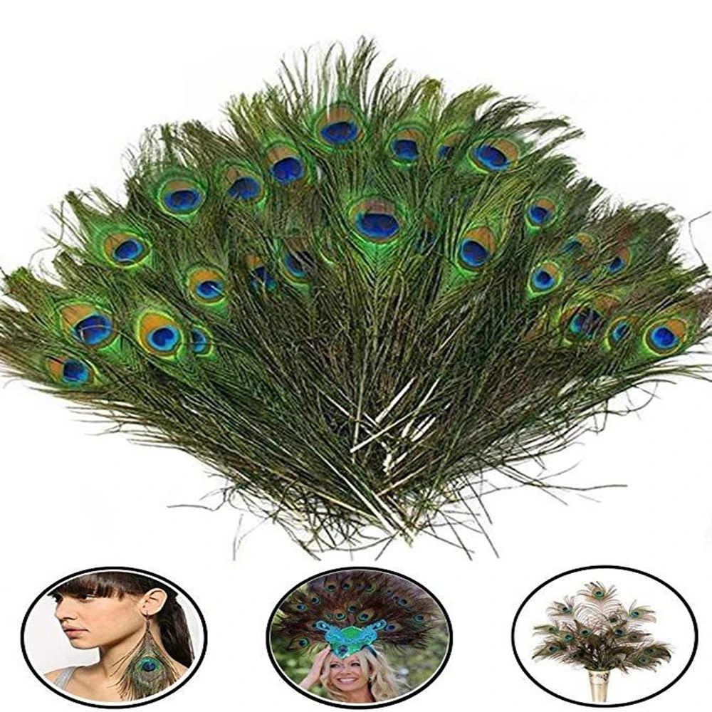 

20/50/100pcs Big Eyes Peacock Plumage Natural Peacock Feathers for Crafts Home Hotel Wedding Decoration feathers Customized