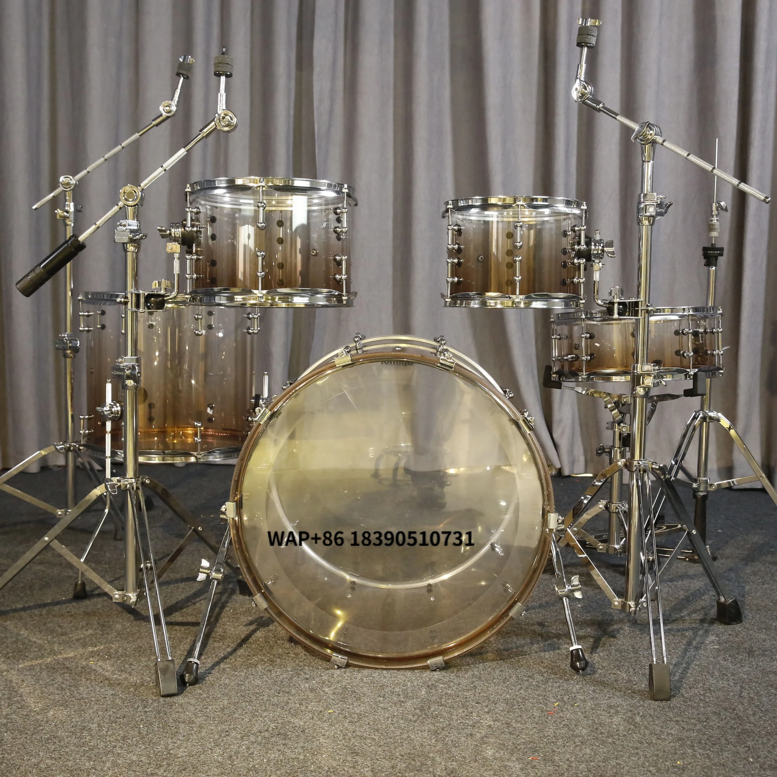 

Glamor Acrylic Shell 5 Drums Sets Factory Direct Sale Professional Drum Kits