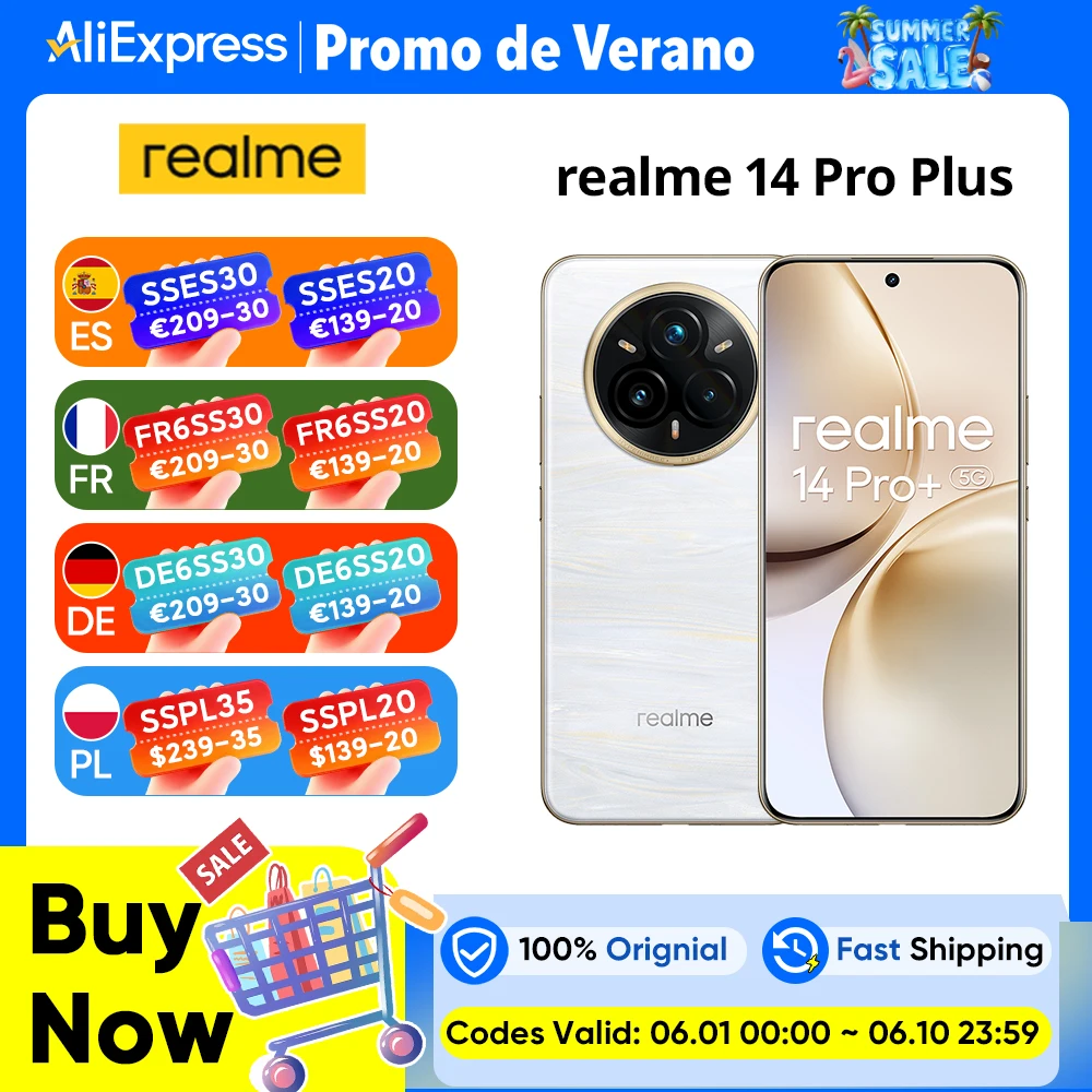 Version Globale realme 14 Pro Plus 5G Smartphone Sony 3X Periscope OIS Camera Snapdragon7s Gen 3 80W SUPERVOOC Charge IP69