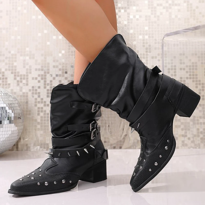 boucle-gothique-rivet-detor-bottes-pour-femmes-quatre-saisons-noir-bout-pointu-western-mi-mollet-bottes-pour-femmes-confort-talon-epais-botas