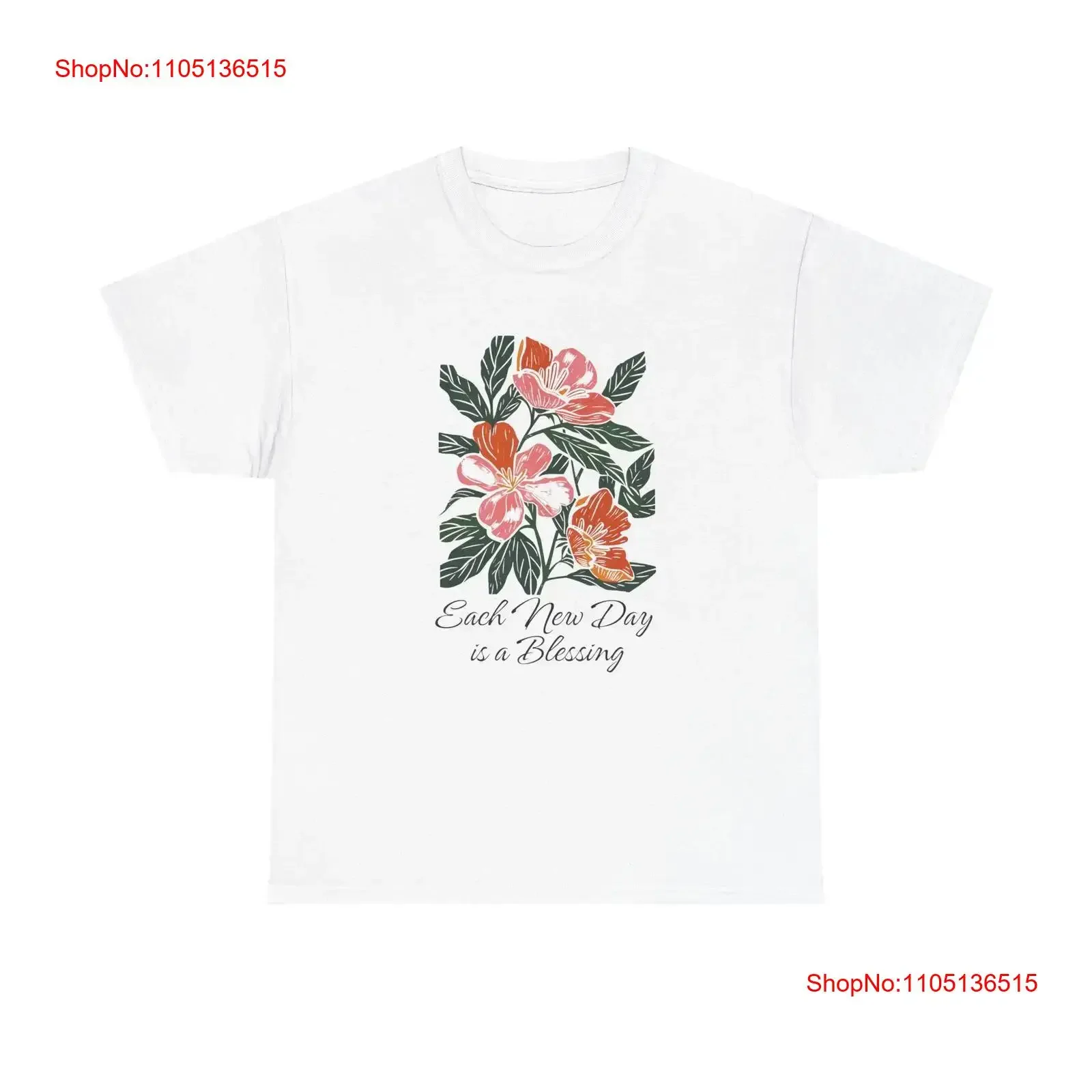 

Boho Floral Blessing T Shirt Shirtn Apparel Mom Fashion Positive Young vintage Washed Top For Everyday Wear designer clothes