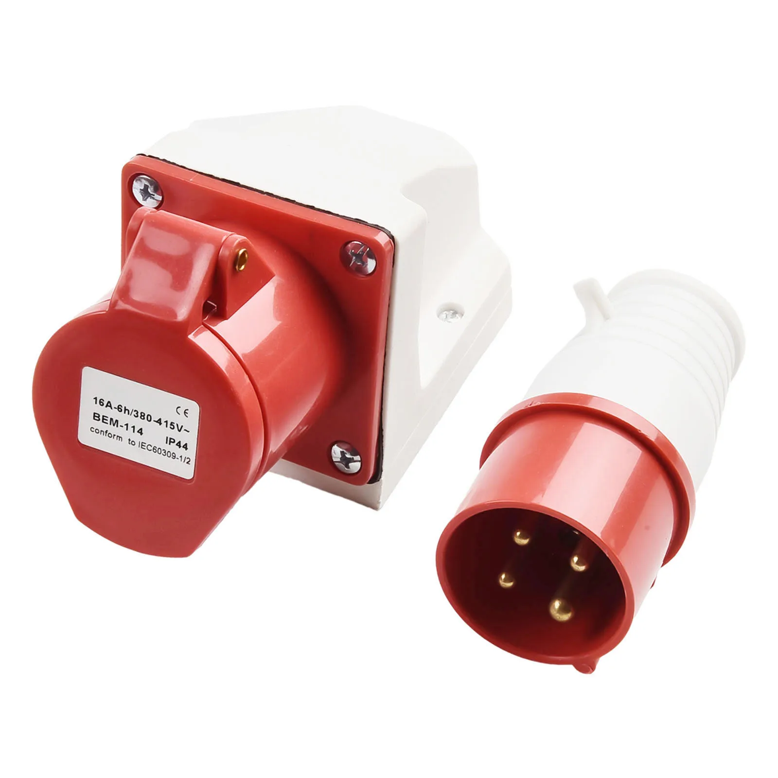 380-415V 16A 4P Industrial Socket IP44 Protection Level 4-Conductor Flame Retardant Shell for Stage and Event Power