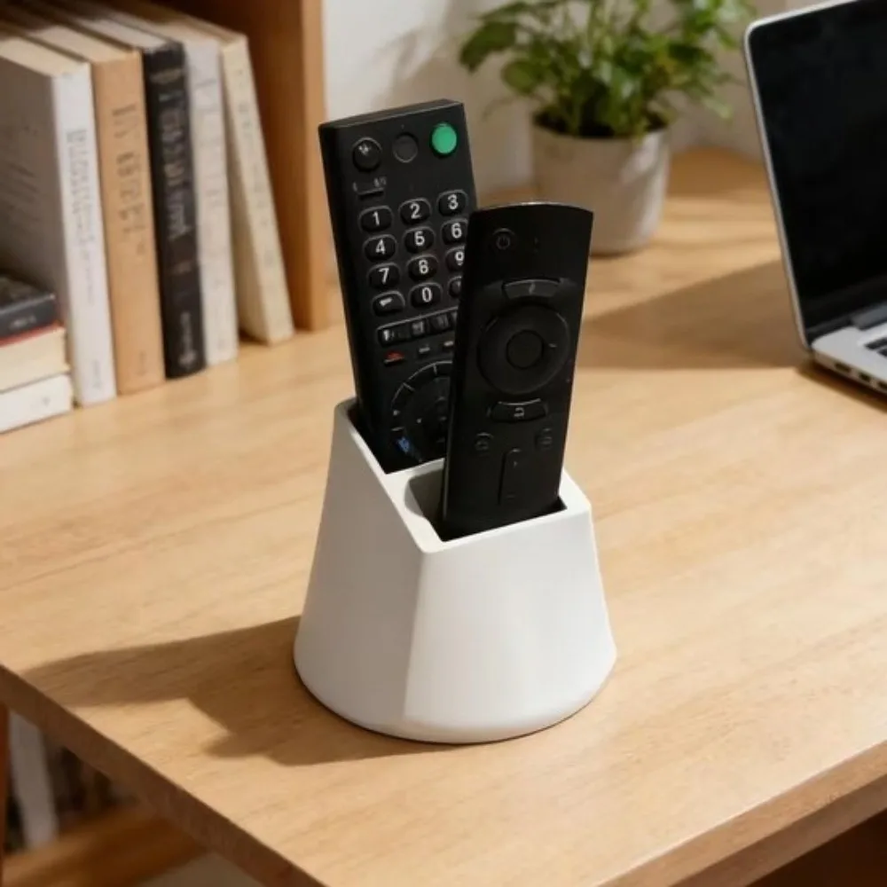 2-Hole Remote Control Holder Plastic Save Space TV Remote Organizer 3D Printed Non-Slip Base Desktop Storage Box Televisions