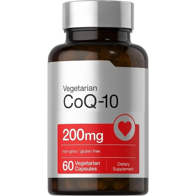 

Coenzyme Q10 200mg contains 60 capsules of black pepper extract | vegetarian, non GMO, gluten free supplement