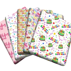 50x145cm Happy Birthday Cotton Fabric Cloth Sewing Quilting Fabrics Patchwork Needlework DIY Handmade Accessories