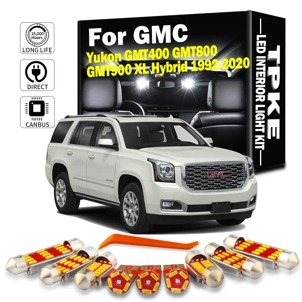 TPKE For GMC Yukon GMT400 GMT800 GMT900 XL Hybrid 1992-2020 Canbus Vehicle LED Interior Map Trunk Dome Light Kit Car Led Bulbs