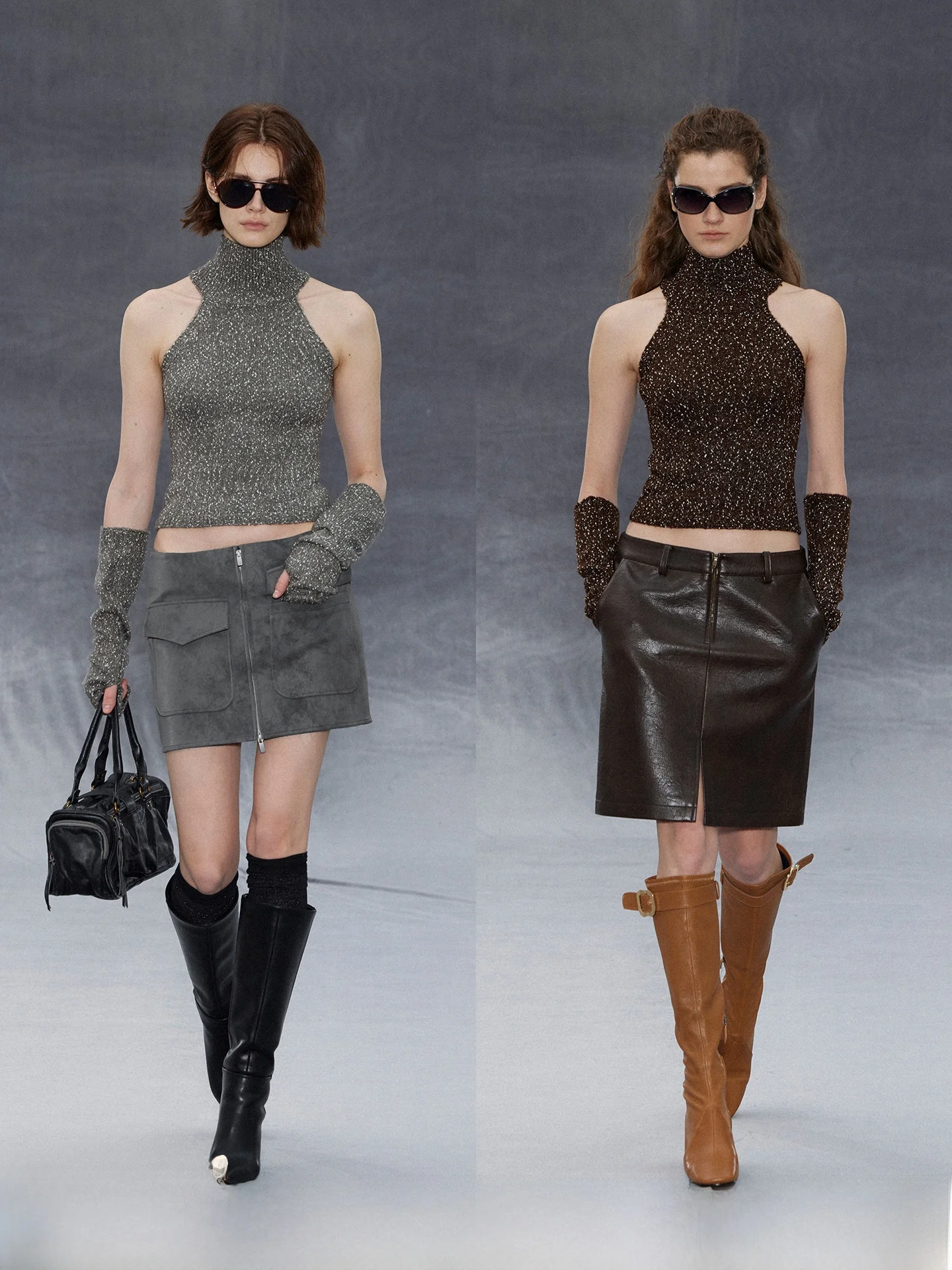 

Randpiee Touch Series Slim Fit Svel High Collar oulder Bared Knitted Vest Soft Polyester Casual Sle ort Length