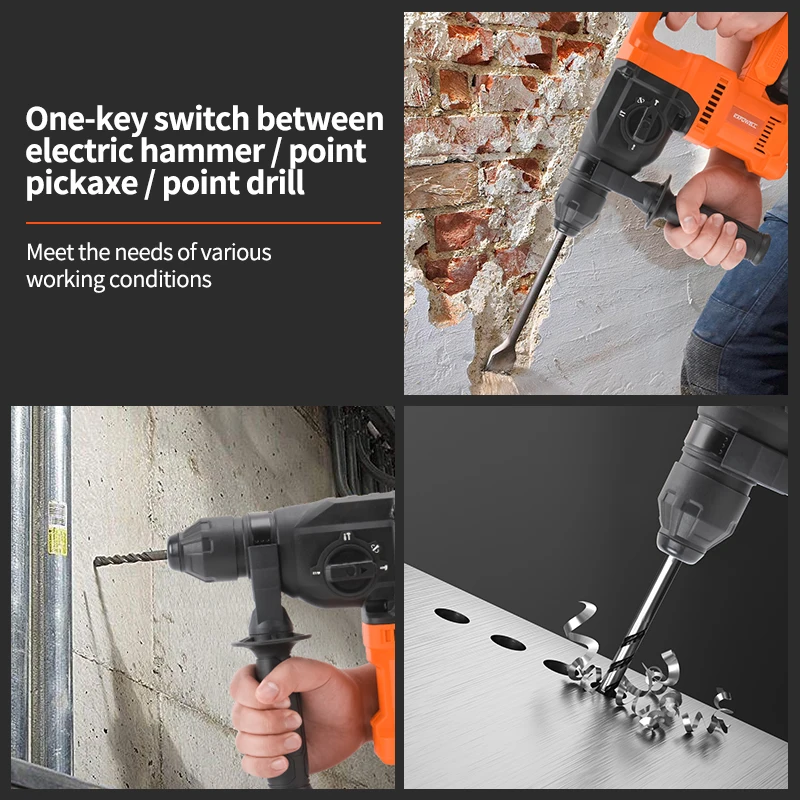 جهاز حفر كهربائي PA4574H 18 فولت، مثقاب مطرقة كهربائي 30 مم Sds #4