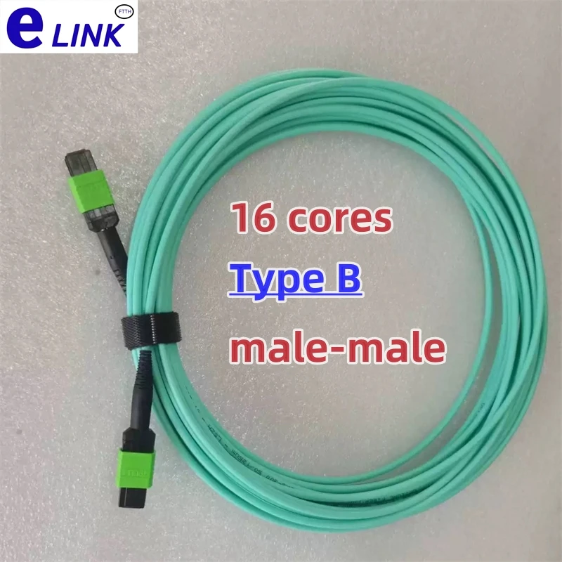 MPO fiber optic jumper 16 cores Type B male-male 1m 3m 5m 50m MTP optical patch cord FTTH 30m 10m 16C Multimode