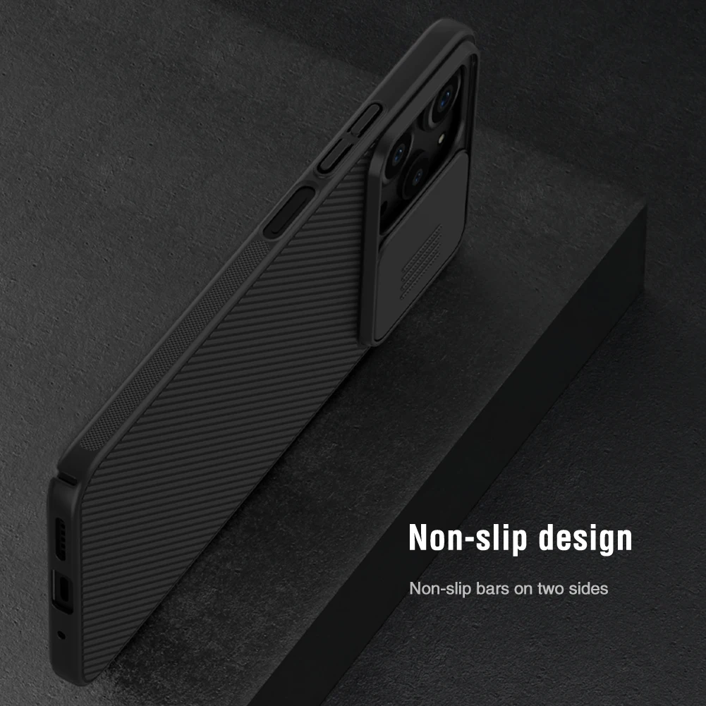 For Poco M6 Pro 5G Case NILLKIN Slide Cases Lens Protection Case Cover Anti-skid Cover For Poco M6 Pro 5G Black Cover