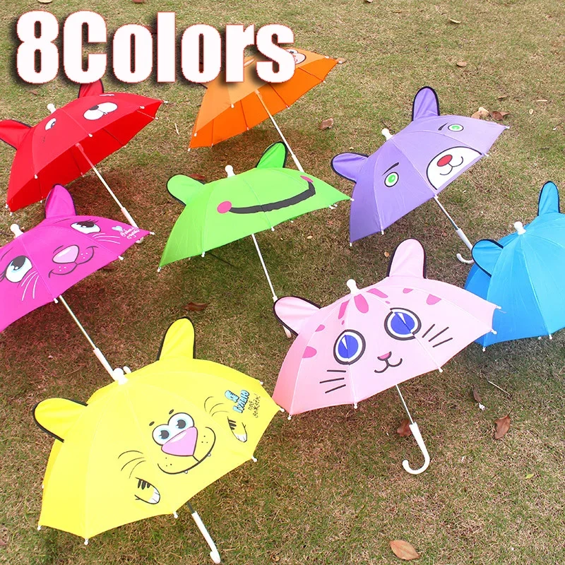 Cute Cartoon Children Umbrella animation creative long-handled 3D ear modeling kids umbrella For boys girls