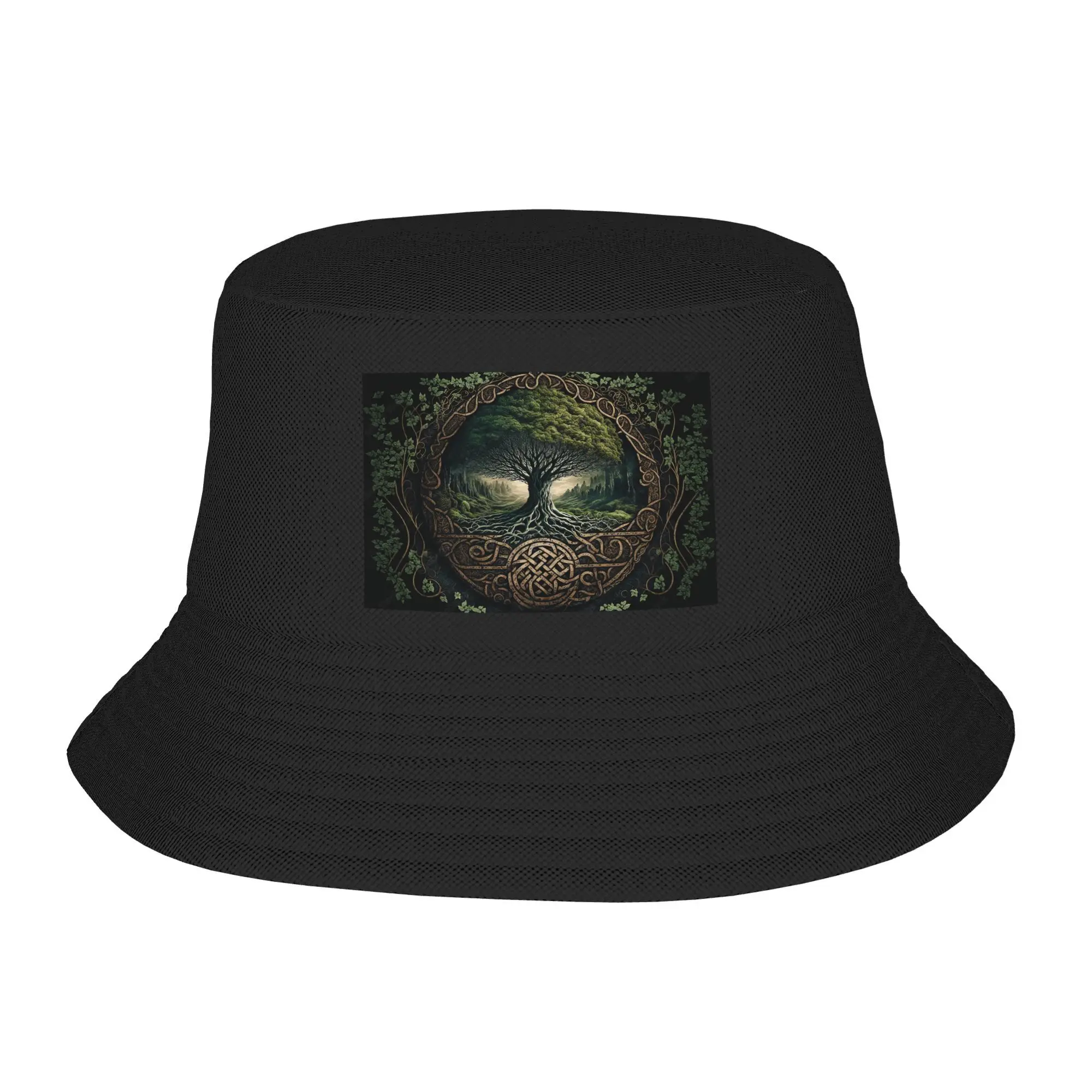 

Yggdrasil Древо жизни кельтские панамы шляпа детские шляпы боб двусторонние рыбацкие шляпы для лета пляжная рыбалка шапки
