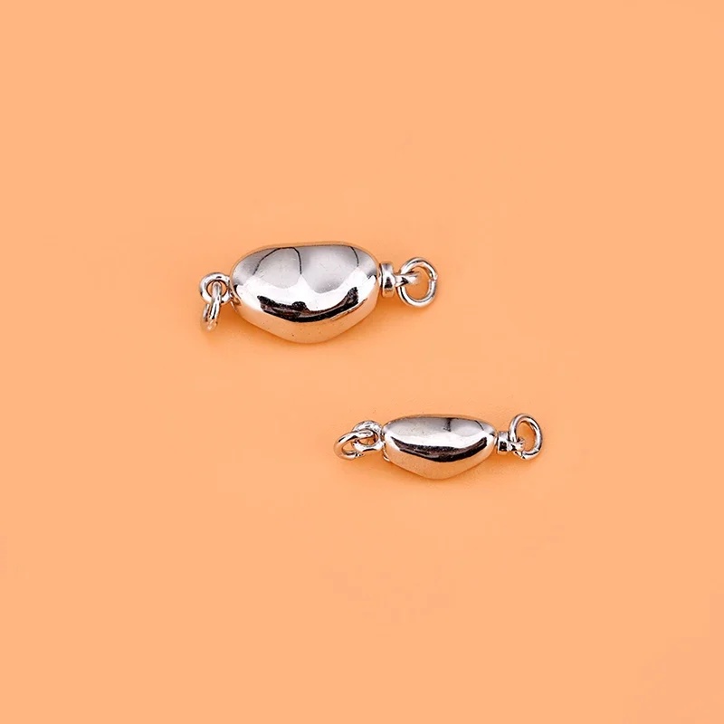 925 sterling silver button accessories Bracelet Yuanbao button plug-in button connection buckle tail buckle end button manual DI