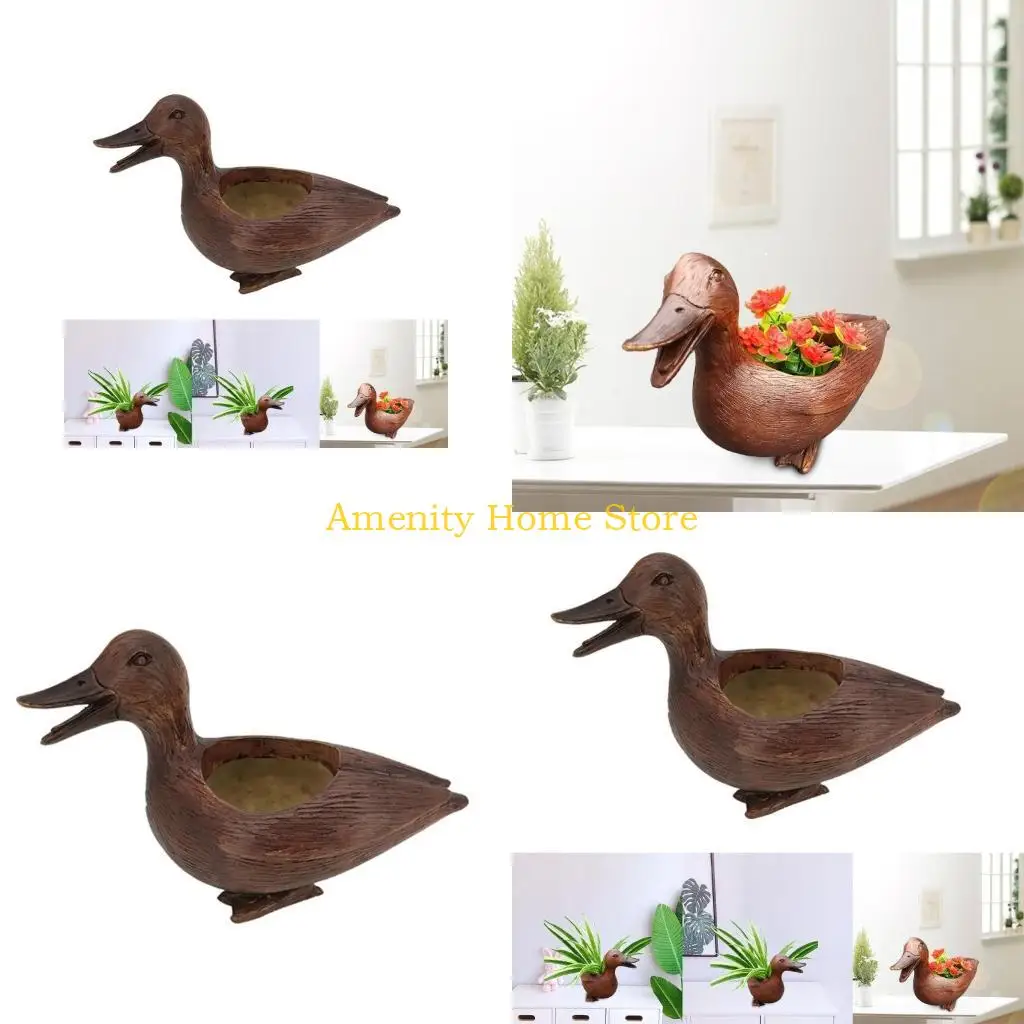 

F26c милые утиные украшения смола статуэтки декоративные декорации на открытом воздухе плантатор на открытом воздухе