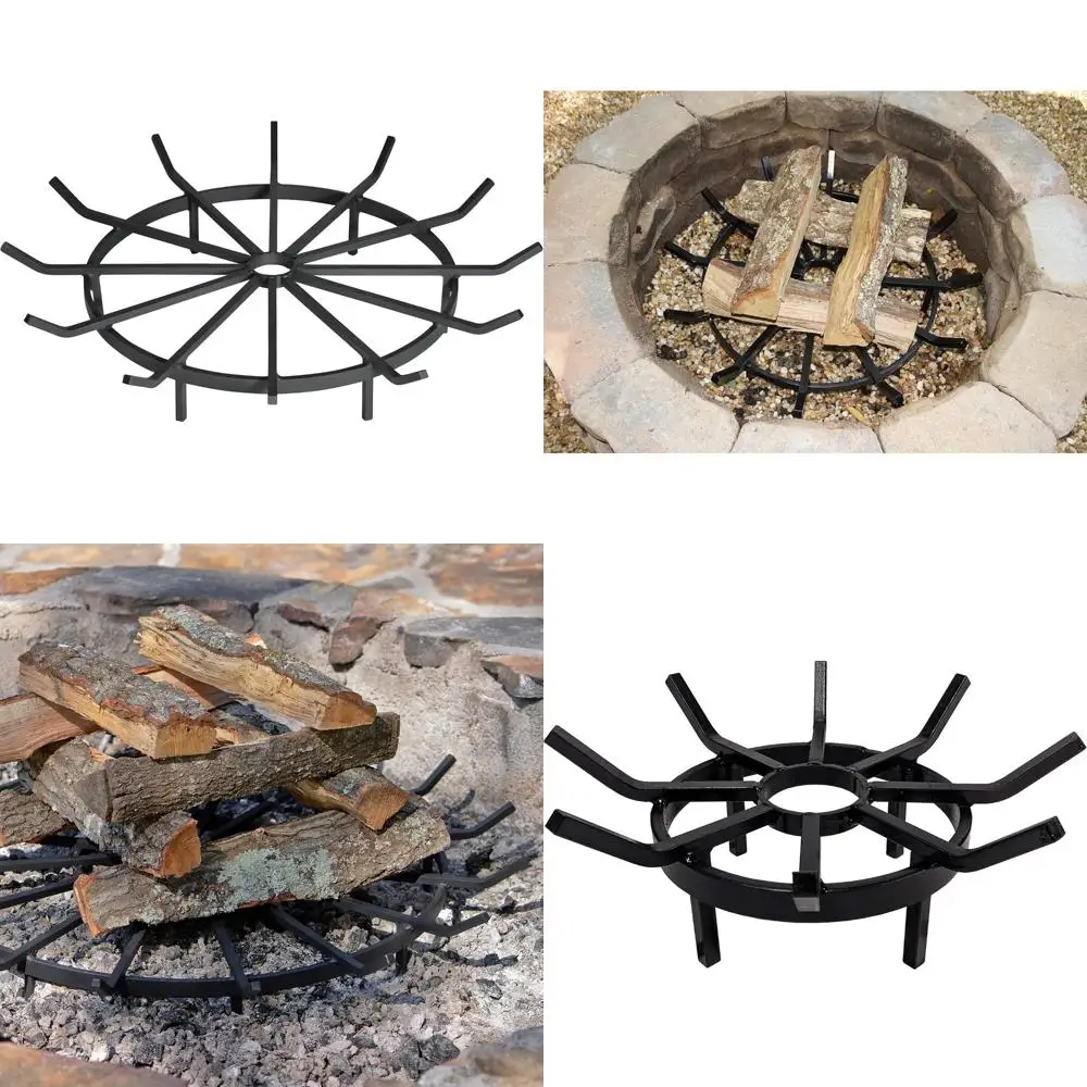

32-inch american-made black wagon wheel firewood grill for fire pits