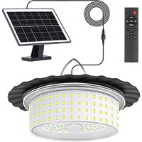 Solar Shed Light with Remote Control Solar Pendant Light Outdoor 360° Lighting IP65 Waterproof Outdoor Lights with Motion Sensor