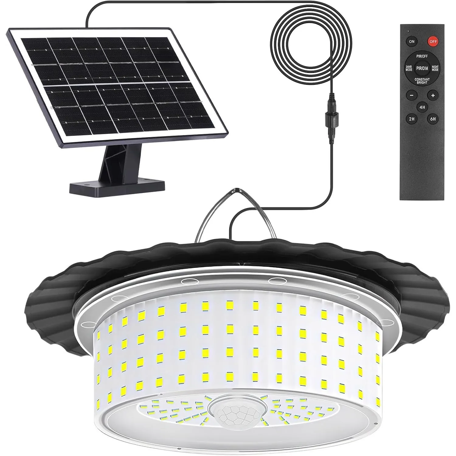 solar shed light com controle remoto solar pendant iluminacao 360 ip65 impermeavel luzes ao ar livre com sensor de movimento 01