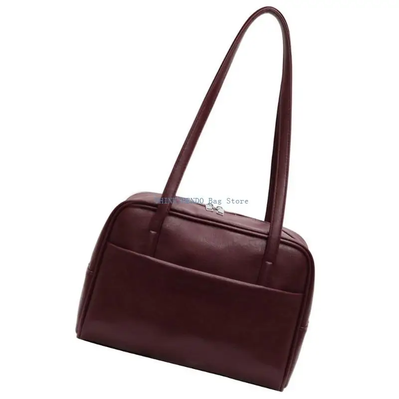 

340D Women Large Capacity Armpit Bag Korean Styles Shoulder Bag Zippers Satchel Bag Retro Underarm Bag for Everyday