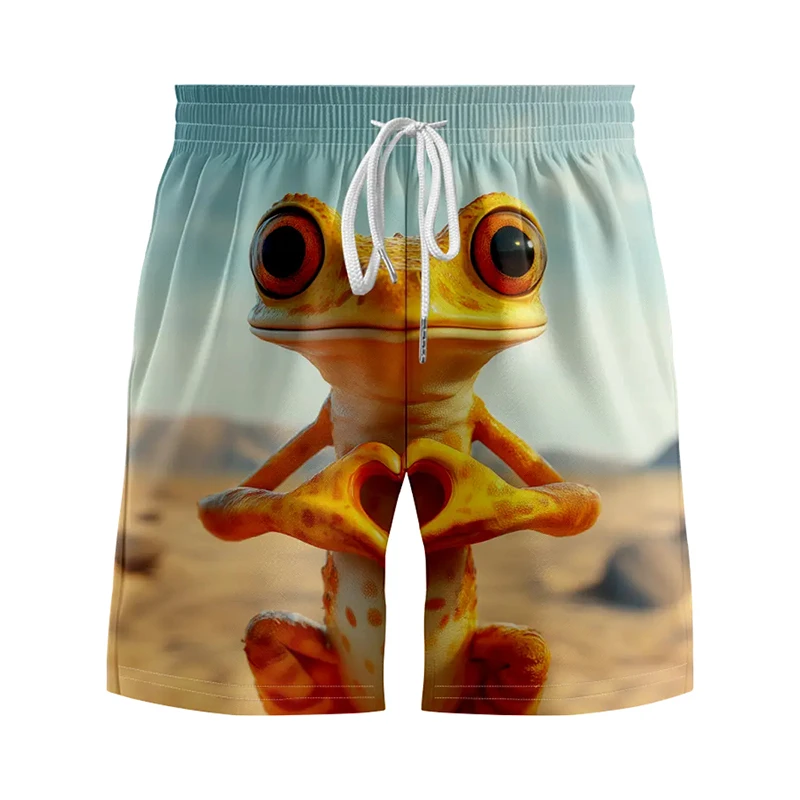 Men's Sweat Shorts Beach Shorts Animal Graphic Shorts Drawstring Elastic Waist 3D Print Cat Dog Hear Print Oversized Shorts Gym