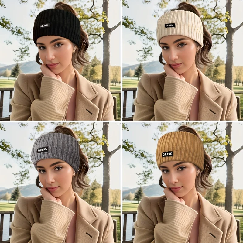 1/4 Stück modisches Damen-Stirnband, warmes Outdoor-Lauf- und Fahrrad-Stirnband, einfarbig, einfach und langlebig – Detail 1