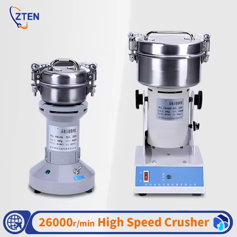 ZTEN New High Speed Universal Crusher ﻿Plastic Mineral Soil Herbal Plant Crushing FW100 FW400A Laboratory Smashing Machines