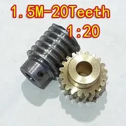 1.5M-20T reduction ratio:1:20 copper worm gear metal worm reducer transmission parts--gear hole:10mm rod hole:10mm