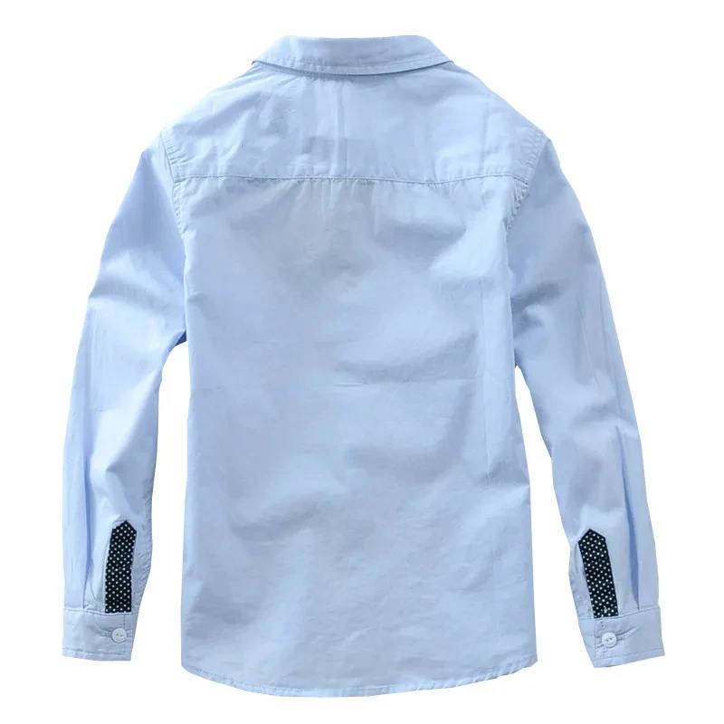 Jongens Shirts Kinderen Jongens Shirts Katoenen Effen Kinder Kleding Merk Kleding Kind Top Mode Jongens Shirts Lange Mouw Blouse 5-16T