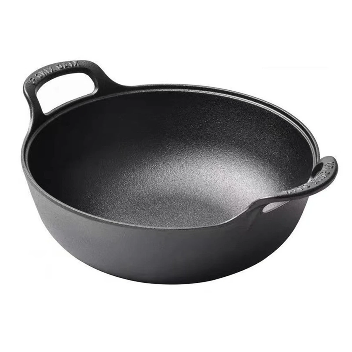 Cocinar en casa, reuniones de amigos, 25x25x7cm, Wok de hierro fundido, olla de cocina ligera y versátil, esencial de cocina de hierro