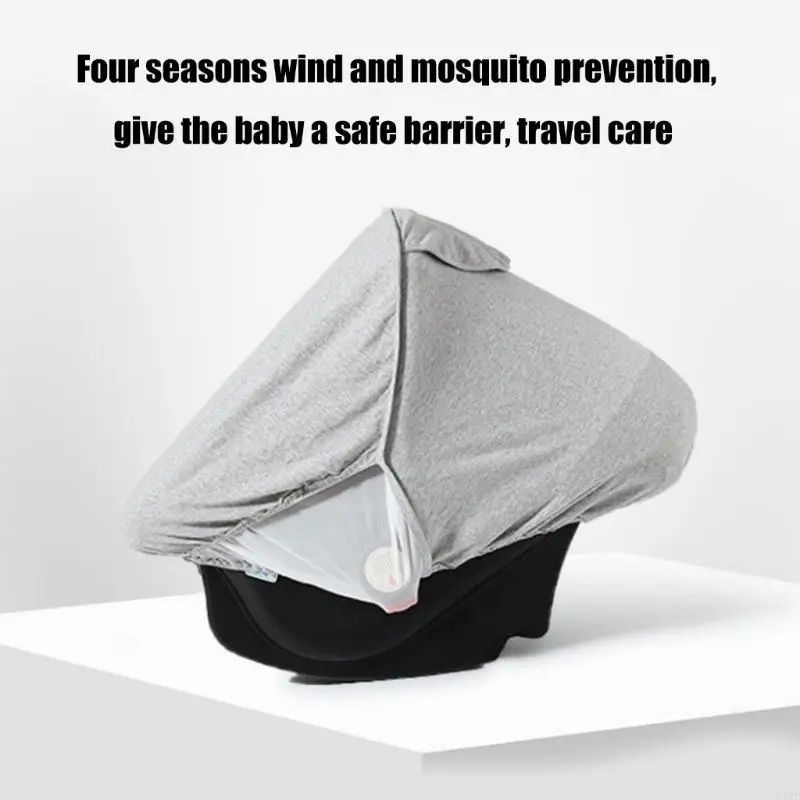 

F19F Baby Carrying Basket Windproof Cover Infant Toddlers Pram Dirtproof Hood 2-Layer