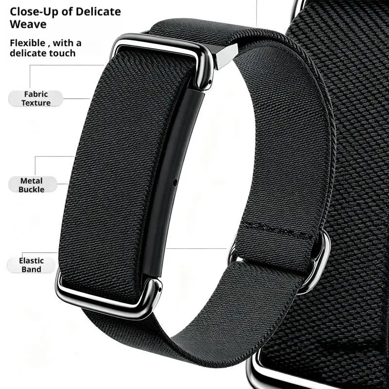For Google Fitbit Nylon Elastic Watch Band Adjustable Stretch Wristband Sport Replacement Strap Bracelet Accessories