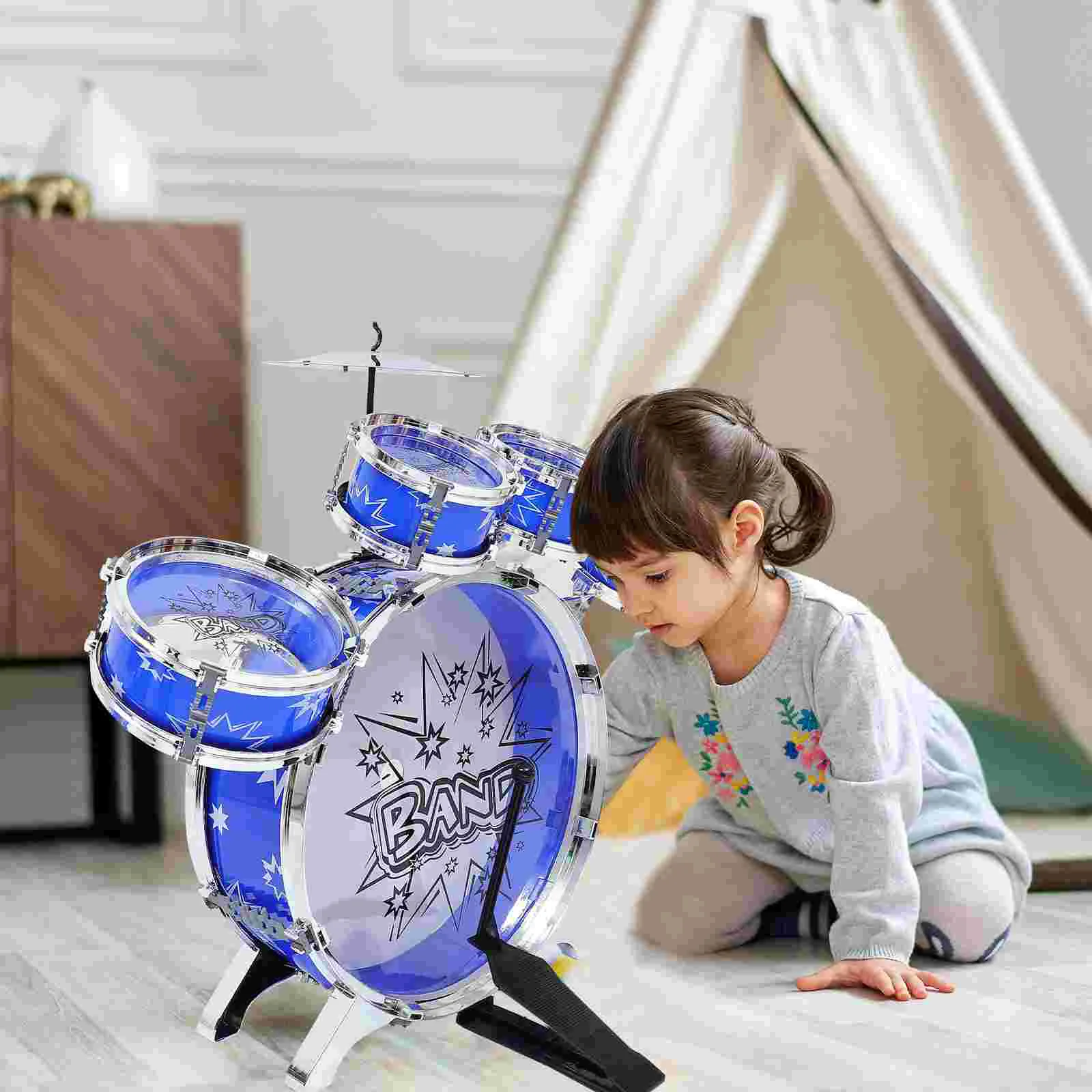 

Simulated Jazz Drum Baby Musical Toy Gift Toddler Toys Fun Educational Environmental Abs