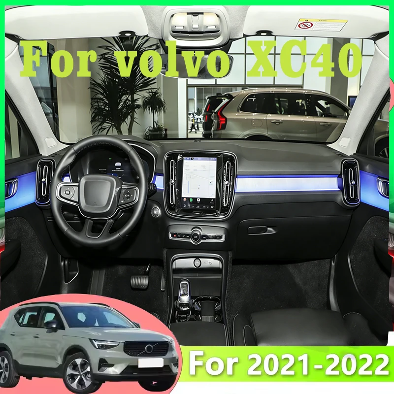 

Для Volvo XC40 внутренняя светодиодная атмосферная световая лента, акриловое 64-цветное приложение, регулируемое для развлечения вождения