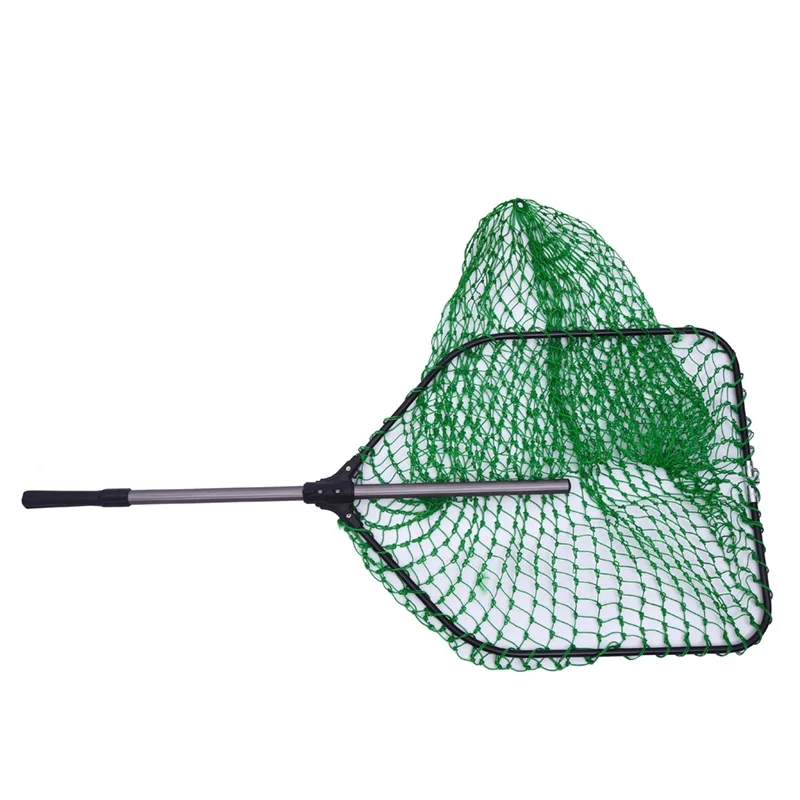 Large Aluminum Alloy Fishing Net Fish Landing Hand Net Foldable Collapsible Telescopic Pole Handle Fishing Tackle 1m-2.25m