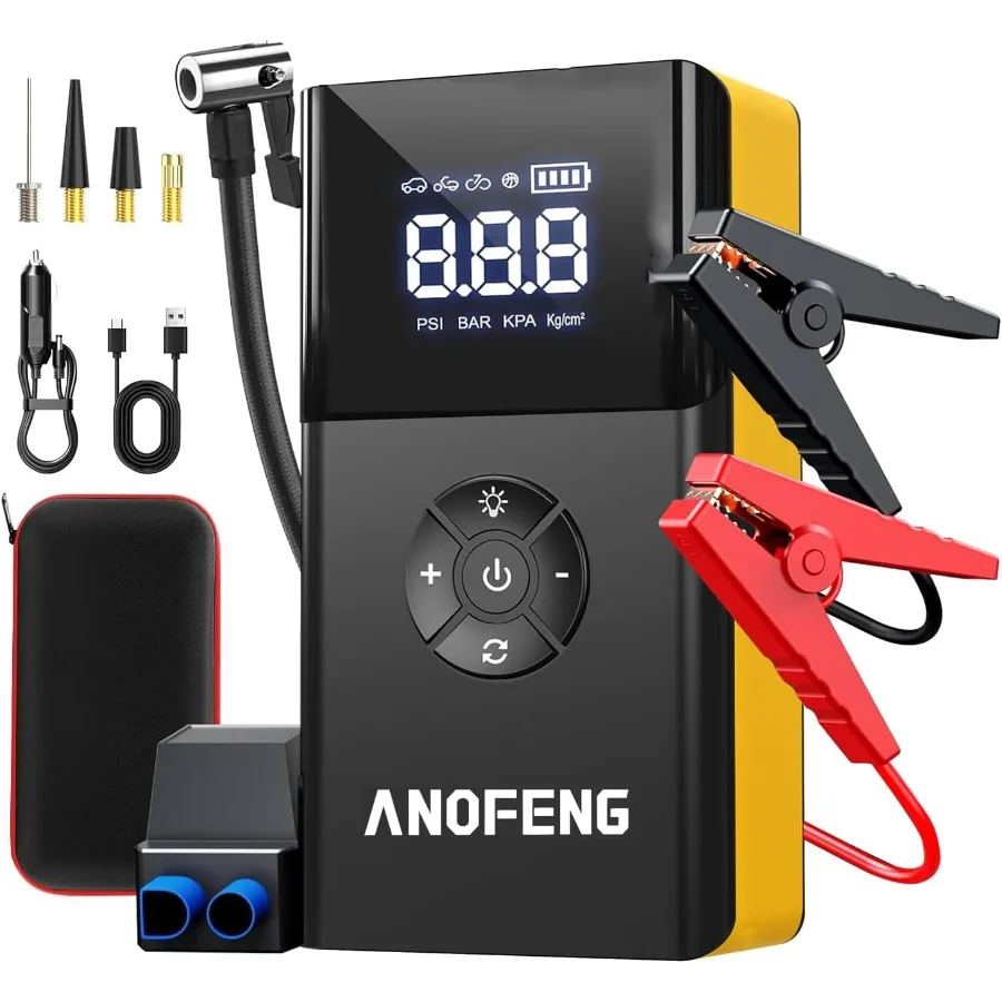 محمول سيارة الانتقال كاتب مع ضاغط الهواء 4000A 150PSI 12 فولت لبطارية السيارة في حالات الطوارئ تعزيز صندوق الانتقال المدمج مع البلوز #1