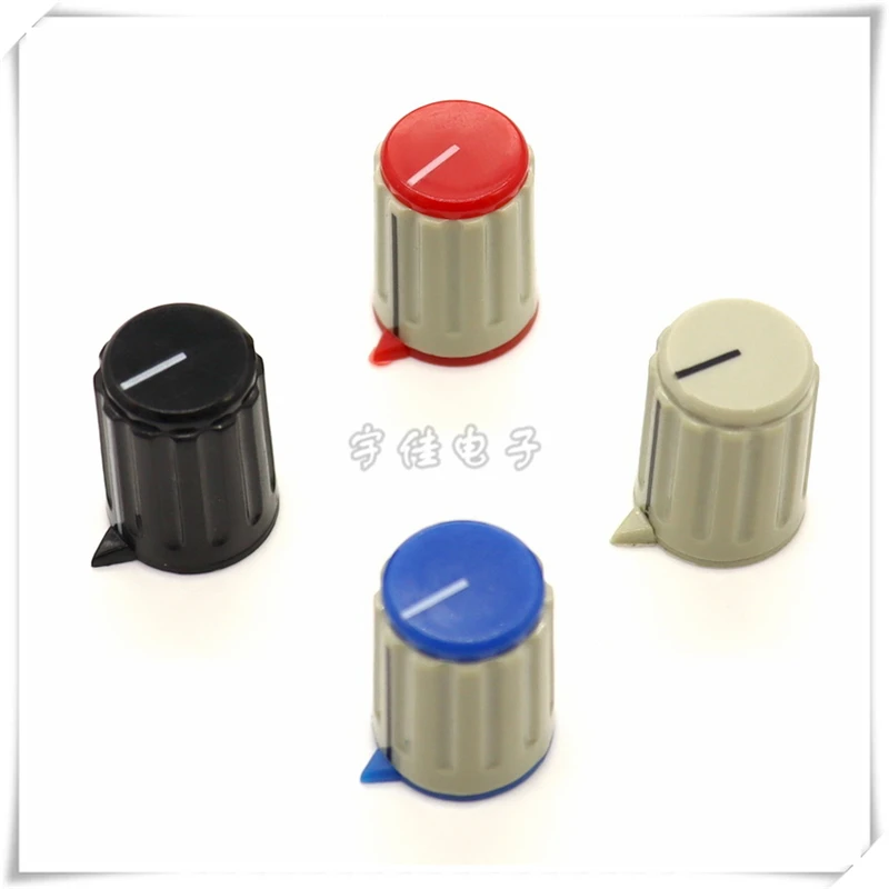 2PCS Operation Panel Potentiometer Knob Cap Triangular Indication Knob Cap 4MM Aperture Potentiometer Cap Upper Screw Cap