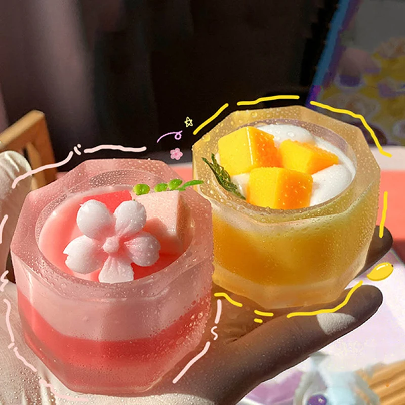**1PC Imitation Dessert Wet  Toy Kawaii Strawberry Milk Shake Cake Beverage Milk Tea Cup Soft TPR Kids Toy Girl Gift