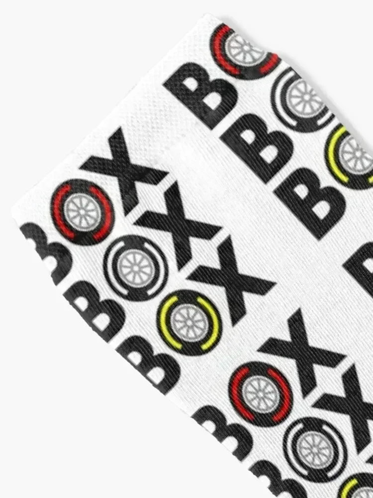 Box Box Box F1 Tyre Compound Design Socks bright garter winter gifts Crossfit Toe sports Men's Socks Women's