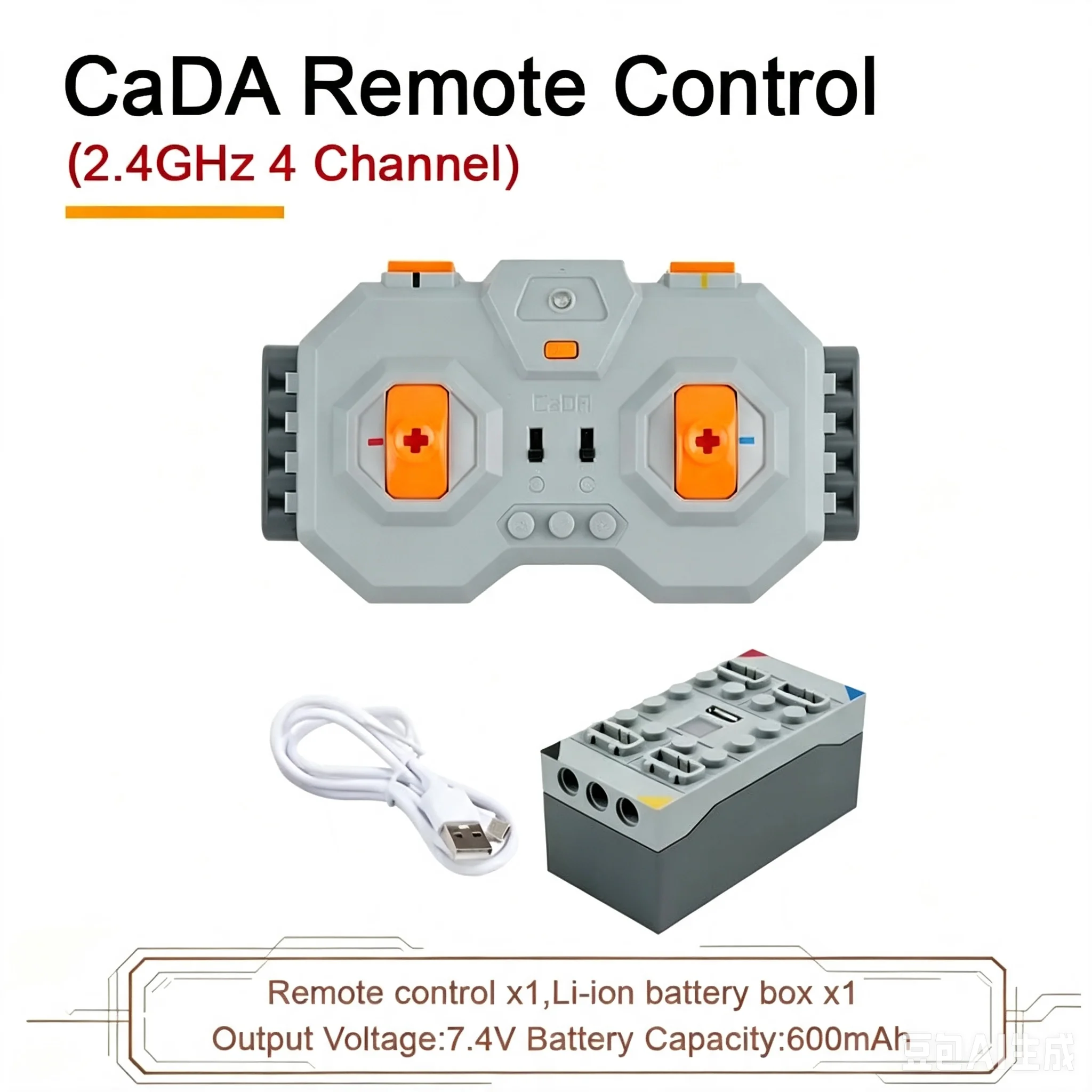 CaDA Power Functions M/L/Servo Motor Building Blocks Motorized Technical Parts 2.4G Train Remote Control Kit Toys for Adult Kids