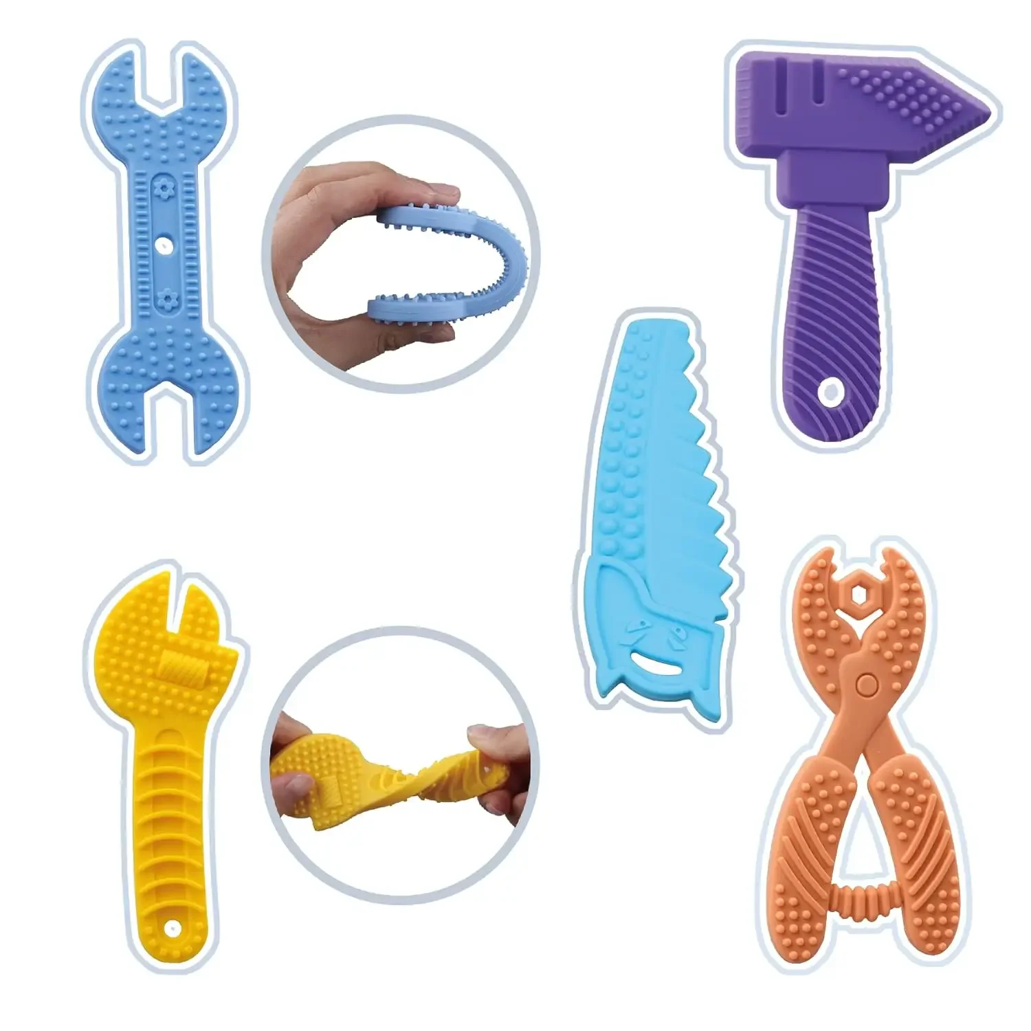 Wrench Shape Baby Silicone Training Toothbrush Safe Teething Chew Toys BPA Free Cartoon Shape Safe Teething Chew Training Toy