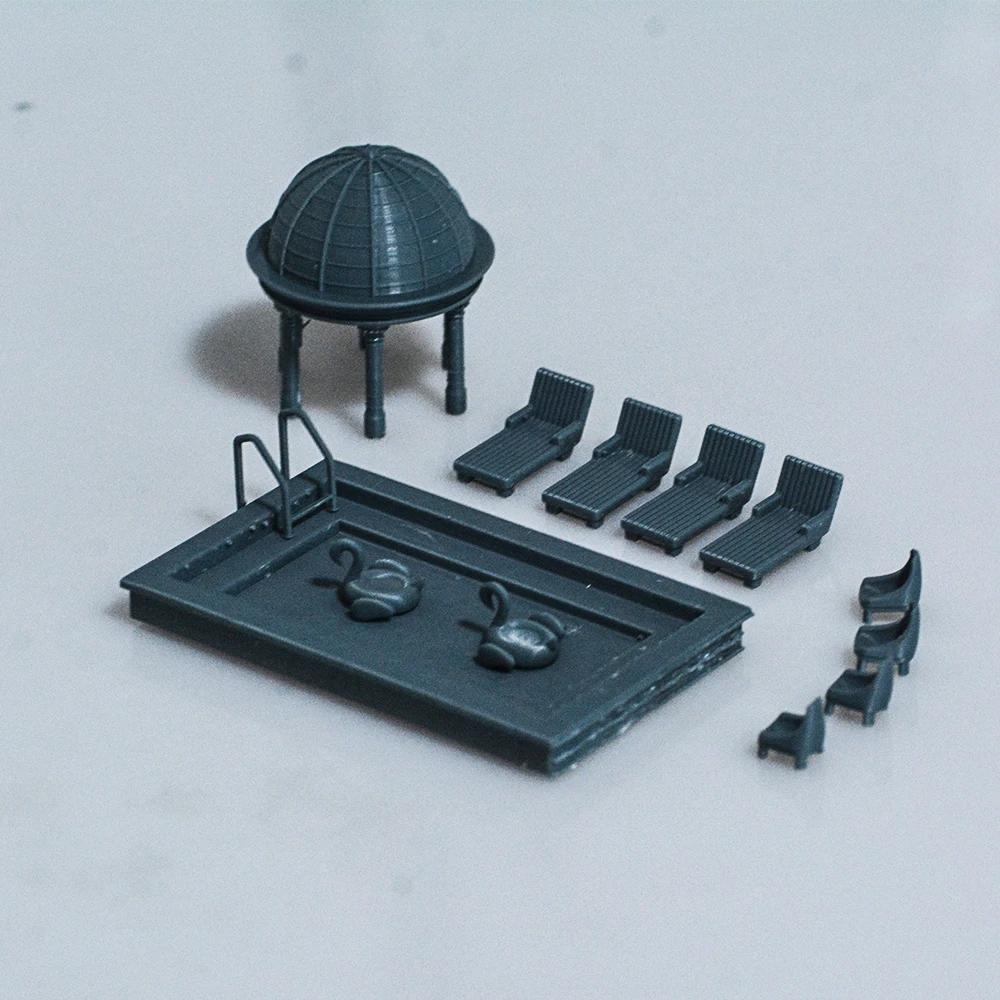 

Yao's Studio LYTS023 1/64 1/87 S Scale Outdoor Leisure, Swimming Pool, Swimming Ring, Leisure Chair, 3D Railway Scene